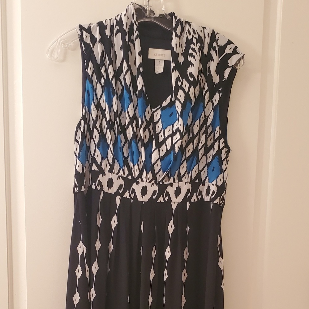 Chico's Geometric Empire Waist Maxi Dress